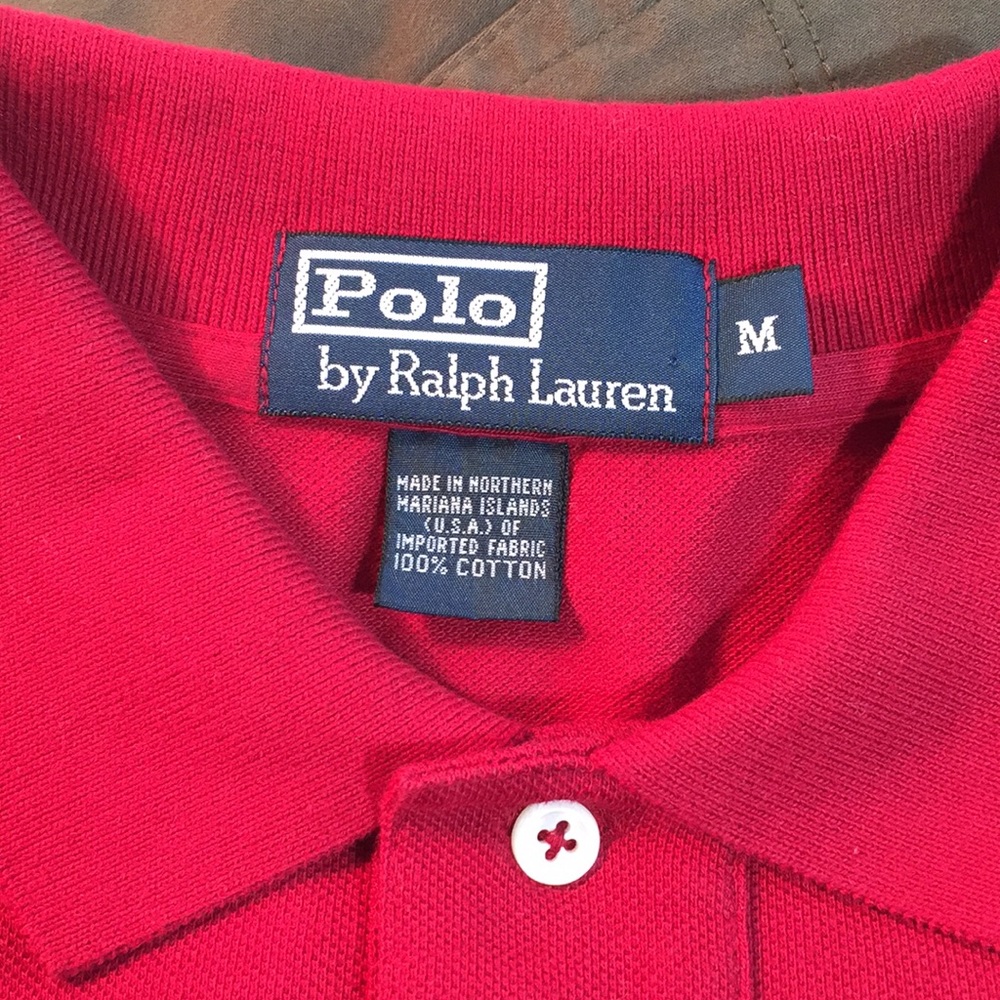 POLO long sleeve red men's classic polo, med, EUC! - Picture 5 of 7